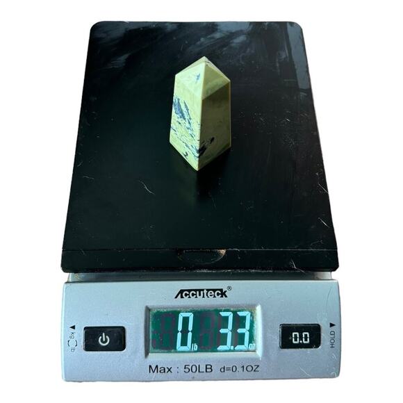 Lime Green Serpentine Tower with Pyrite Pointed Crystal Tower Obelisk Home Decor - Picture 8 of 11